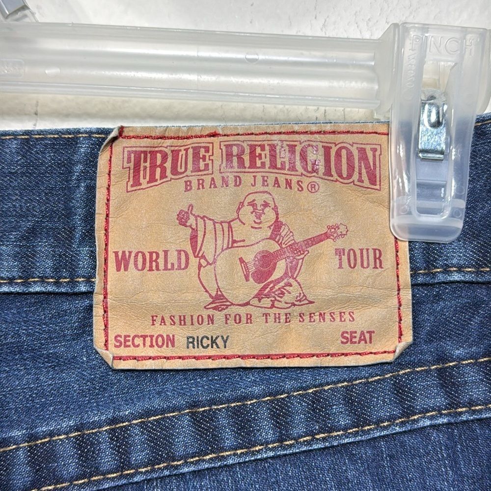 (N5) True Religion Men's 30x32 Mid Wash Denim Straight Leg Ricky Jeans in Blue - Picture 10 of 10